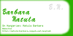 barbara matula business card